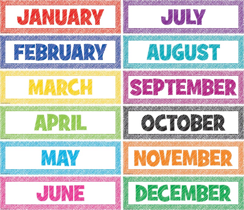 Teacher Created Resources Scribble Monthly Headliners (TCR3425) - Image 1